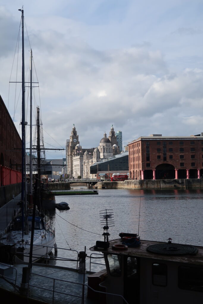 Liver building from Albert Dock in Liverpool